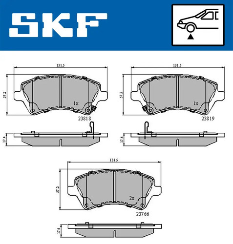 Kit pastiglie freno - , anteriore